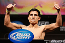 LAS VEGAS, NV - FEBRUARY 01:  Joseph Benavidez weighs in during the UFC 156 weigh-in on February 1, 2013 at Mandalay Bay Events Center in Las Vegas, Nevada.  (Photo by Josh Hedges/Zuffa LLC/Zuffa LLC via Getty Images)