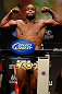 LAS VEGAS, NV - FEBRUARY 01:  Rashad Evans weighs in during the UFC 156 weigh-in on February 1, 2013 at Mandalay Bay Events Center in Las Vegas, Nevada.  (Photo by Josh Hedges/Zuffa LLC/Zuffa LLC via Getty Images)