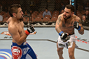 LAS VEGAS, NV - FEBRUARY 02:  (R-L) Francisco Rivera punches Edwin Figueroa during their bantamweight fight at UFC 156 on February 2, 2013 at the Mandalay Bay Events Center in Las Vegas, Nevada.  (Photo by Donald Miralle/Zuffa LLC/Zuffa LLC via Getty Images) *** Local Caption *** Francisco Rivera; Edwin Figueroa