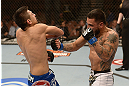 LAS VEGAS, NV - FEBRUARY 02:  (R-L) Francisco Rivera punches Edwin Figueroa during their bantamweight fight at UFC 156 on February 2, 2013 at the Mandalay Bay Events Center in Las Vegas, Nevada.  (Photo by Donald Miralle/Zuffa LLC/Zuffa LLC via Getty Images) *** Local Caption *** Francisco Rivera; Edwin Figueroa