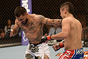LAS VEGAS, NV - FEBRUARY 02:  (L-R) Francisco Rivera punches Edwin Figueroa during their bantamweight fight at UFC 156 on February 2, 2013 at the Mandalay Bay Events Center in Las Vegas, Nevada.  (Photo by Donald Miralle/Zuffa LLC/Zuffa LLC via Getty Images) *** Local Caption *** Francisco Rivera; Edwin Figueroa