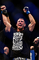 LAS VEGAS, NV - FEBRUARY 02:  Isaac Vallie-Flagg reacts to his victory over Yves Edwards after their lightweight fight at UFC 156 on February 2, 2013 at the Mandalay Bay Events Center in Las Vegas, Nevada.  (Photo by Josh Hedges/Zuffa LLC/Zuffa LLC via Getty Images) *** Local Caption *** Yves Edwards; Isaac Vallie-Flagg