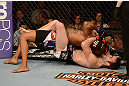 LAS VEGAS, NV - FEBRUARY 02:  Jacob Volkmann (bottom) attempts to submit Bobby Green during their lightweight fight at UFC 156 on February 2, 2013 at the Mandalay Bay Events Center in Las Vegas, Nevada.  (Photo by Donald Miralle/Zuffa LLC/Zuffa LLC via Getty Images) *** Local Caption *** Jacob Volkmann; Bobby Green