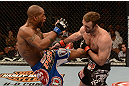 LAS VEGAS, NV - FEBRUARY 02: (L-R) Bobby Green kicks Jacob Volkmann during their lightweight fight at UFC 156 on February 2, 2013 at the Mandalay Bay Events Center in Las Vegas, Nevada.  (Photo by Donald Miralle/Zuffa LLC/Zuffa LLC via Getty Images) *** Local Caption *** Jacob Volkmann; Bobby Green