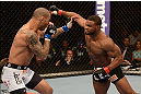 LAS VEGAS, NV - FEBRUARY 02:  (R-L) Tyron Woodley punches Jay Hieron during their welterweight fight at UFC 156 on February 2, 2013 at the Mandalay Bay Events Center in Las Vegas, Nevada.  (Photo by Donald Miralle/Zuffa LLC/Zuffa LLC via Getty Images) *** Local Caption *** Jay Hieron; Tyron Woodley