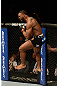 LAS VEGAS, NV - FEBRUARY 02:  Tyron Woodley reacts to his victory over Jay Hieron after their welterweight fight at UFC 156 on February 2, 2013 at the Mandalay Bay Events Center in Las Vegas, Nevada.  (Photo by Donald Miralle/Zuffa LLC/Zuffa LLC via Getty Images) *** Local Caption *** Jay Hieron; Tyron Woodley