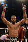 LAS VEGAS, NV - FEBRUARY 02:  Tyron Woodley reacts to his victory over Jay Hieron after their welterweight fight at UFC 156 on February 2, 2013 at the Mandalay Bay Events Center in Las Vegas, Nevada.  (Photo by Donald Miralle/Zuffa LLC/Zuffa LLC via Getty Images) *** Local Caption *** Jay Hieron; Tyron Woodley