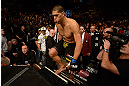 LAS VEGAS, NV - FEBRUARY 02:  Antonio Silva enters the Octagon to face Alistair Overeem before their heavyweight fight at UFC 156 on February 2, 2013 at the Mandalay Bay Events Center in Las Vegas, Nevada.  (Photo by Donald Miralle/Zuffa LLC/Zuffa LLC via Getty Images) *** Local Caption *** Alistair Overeem; Antonio Silva