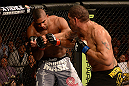 LAS VEGAS, NV - FEBRUARY 02:  (R-L) Antonio Silva punches Alistair Overeem during their heavyweight fight at UFC 156 on February 2, 2013 at the Mandalay Bay Events Center in Las Vegas, Nevada.  (Photo by Donald Miralle/Zuffa LLC/Zuffa LLC via Getty Images) *** Local Caption *** Alistair Overeem; Antonio Silva