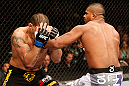 LAS VEGAS, NV - FEBRUARY 02:  (R-L) Alistair Overeem punches Antonio Silva during their heavyweight fight at UFC 156 on February 2, 2013 at the Mandalay Bay Events Center in Las Vegas, Nevada.  (Photo by Josh Hedges/Zuffa LLC/Zuffa LLC via Getty Images) *** Local Caption *** Alistair Overeem; Antonio Silva