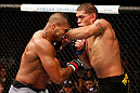 LAS VEGAS, NV - FEBRUARY 02:  (R-L) Antonio Silva punches Alistair Overeem during their heavyweight fight at UFC 156 on February 2, 2013 at the Mandalay Bay Events Center in Las Vegas, Nevada.  (Photo by Josh Hedges/Zuffa LLC/Zuffa LLC via Getty Images) *** Local Caption *** Alistair Overeem; Antonio Silva