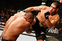 LAS VEGAS, NV - FEBRUARY 02:  (R-L) Antonio Silva kicks Alistair Overeem during their heavyweight fight at UFC 156 on February 2, 2013 at the Mandalay Bay Events Center in Las Vegas, Nevada.  (Photo by Josh Hedges/Zuffa LLC/Zuffa LLC via Getty Images) *** Local Caption *** Alistair Overeem; Antonio Silva