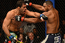 LAS VEGAS, NV - FEBRUARY 02:  (L-R) Antonio Rogerio Nogueira punches Rashad Evans during their light heavyweight fight at UFC 156 on February 2, 2013 at the Mandalay Bay Events Center in Las Vegas, Nevada.  (Photo by Donald Miralle/Zuffa LLC/Zuffa LLC via Getty Images) *** Local Caption *** Rashad Evans; Antonio Rogerio Nogueira