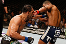 LAS VEGAS, NV - FEBRUARY 02:  (L-R) Antonio Rogerio Nogueira punches Rashad Evans during their light heavyweight fight at UFC 156 on February 2, 2013 at the Mandalay Bay Events Center in Las Vegas, Nevada.  (Photo by Josh Hedges/Zuffa LLC/Zuffa LLC via Getty Images) *** Local Caption *** Rashad Evans; Antonio Rogerio Nogueira