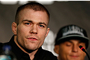 LONDON, ENGLAND - FEBRUARY 13:  Michael McDonald interacts with media during a UFC press conference on February 13, 2013 at Hooks Gym in London, England.  (Photo by Josh Hedges/Zuffa LLC/Zuffa LLC via Getty Images)