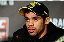 LONDON, ENGLAND - FEBRUARY 13:  Renan Barao interacts with media during a UFC press conference on February 13, 2013 at Hooks Gym in London, England.  (Photo by Josh Hedges/Zuffa LLC/Zuffa LLC via Getty Images)