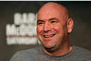 LONDON, ENGLAND - FEBRUARY 13:  UFC President Dana White interacts with media during a UFC press conference on February 13, 2013 at Hooks Gym in London, England.  (Photo by Josh Hedges/Zuffa LLC/Zuffa LLC via Getty Images)
