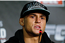 LONDON, ENGLAND - FEBRUARY 13:  Dustin Poirier interacts with media during a UFC press conference on February 13, 2013 at Hooks Gym in London, England.  (Photo by Josh Hedges/Zuffa LLC/Zuffa LLC via Getty Images)