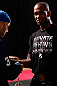 LONDON, ENGLAND - FEBRUARY 13:  Jimi Manuwa conducts an open training session for media on February 13, 2013 at Hooks Gym in London, England.  (Photo by Josh Hedges/Zuffa LLC/Zuffa LLC via Getty Images)