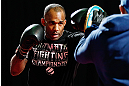LONDON, ENGLAND - FEBRUARY 13:  Jimi Manuwa conducts an open training session for media on February 13, 2013 at Hooks Gym in London, England.  (Photo by Josh Hedges/Zuffa LLC/Zuffa LLC via Getty Images)