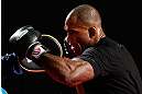 LONDON, ENGLAND - FEBRUARY 13:  Jimi Manuwa conducts an open training session for media on February 13, 2013 at Hooks Gym in London, England.  (Photo by Josh Hedges/Zuffa LLC/Zuffa LLC via Getty Images)