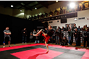 LONDON, ENGLAND - FEBRUARY 13:  Dustin Poirier conducts an open training session for media on February 13, 2013 at Hooks Gym in London, England.  (Photo by Josh Hedges/Zuffa LLC/Zuffa LLC via Getty Images)