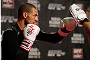 LONDON, ENGLAND - FEBRUARY 13:  Cub Swanson conducts an open training session for media on February 13, 2013 at Hooks Gym in London, England.  (Photo by Josh Hedges/Zuffa LLC/Zuffa LLC via Getty Images)