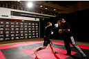 LONDON, ENGLAND - FEBRUARY 13:  Cub Swanson conducts an open training session for media on February 13, 2013 at Hooks Gym in London, England.  (Photo by Josh Hedges/Zuffa LLC/Zuffa LLC via Getty Images)