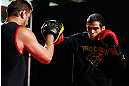 LONDON, ENGLAND - FEBRUARY 13:  Renan Barao conducts an open training session for media on February 13, 2013 at Hooks Gym in London, England.  (Photo by Josh Hedges/Zuffa LLC/Zuffa LLC via Getty Images)