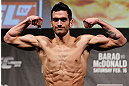 LONDON, ENGLAND - FEBRUARY 15:  Josh Grispi weighs in during the UFC weigh-in on February 15, 2013 at Wembley Arena in London, England.  (Photo by Josh Hedges/Zuffa LLC/Zuffa LLC via Getty Images)