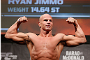 LONDON, ENGLAND - FEBRUARY 15:  Ryan Jimmo weighs in during the UFC weigh-in on February 15, 2013 at Wembley Arena in London, England.  (Photo by Josh Hedges/Zuffa LLC/Zuffa LLC via Getty Images)