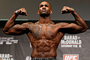 LONDON, ENGLAND - FEBRUARY 15:  Jimi Manuwa weighs in during the UFC weigh-in on February 15, 2013 at Wembley Arena in London, England.  (Photo by Josh Hedges/Zuffa LLC/Zuffa LLC via Getty Images)