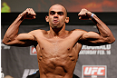 LONDON, ENGLAND - FEBRUARY 15:  Renan Barao weighs in during the UFC weigh-in on February 15, 2013 at Wembley Arena in London, England.  (Photo by Josh Hedges/Zuffa LLC/Zuffa LLC via Getty Images)