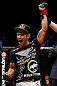 LONDON, ENGLAND - FEBRUARY 16:  Vaughan Lee reacts after defeating Motonobu Tezuka in their bantamweight fight during the UFC on Fuel TV event on February 16, 2013 at Wembley Arena in London, England.  (Photo by Josh Hedges/Zuffa LLC/Zuffa LLC via Getty Images)