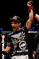 LONDON, ENGLAND - FEBRUARY 16:  Vaughan Lee reacts after defeating Motonobu Tezuka in their bantamweight fight during the UFC on Fuel TV event on February 16, 2013 at Wembley Arena in London, England.  (Photo by Josh Hedges/Zuffa LLC/Zuffa LLC via Getty Images)