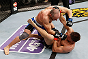 LONDON, ENGLAND - FEBRUARY 16:  (L-R) Stanislav Nedkov punches Tom Watson in their middleweight fight during the UFC on Fuel TV event on February 16, 2013 at Wembley Arena in London, England.  (Photo by Josh Hedges/Zuffa LLC/Zuffa LLC via Getty Images)