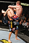 LONDON, ENGLAND - FEBRUARY 16:  (R-L) Paul Sass attempts a triangle choke against Danny Castillo in their lightweight fight during the UFC on Fuel TV event on February 16, 2013 at Wembley Arena in London, England.  (Photo by Josh Hedges/Zuffa LLC/Zuffa LLC via Getty Images)