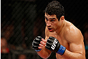 LONDON, ENGLAND - FEBRUARY 16:  Danny Castillo stands in the Octagon during his lightweight fight against Paul Sass during the UFC on Fuel TV event on February 16, 2013 at Wembley Arena in London, England.  (Photo by Josh Hedges/Zuffa LLC/Zuffa LLC via Getty Images)