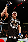 LONDON, ENGLAND - FEBRUARY 16:  Danny Castillo reacts after defeating Paul Sass in their lightweight fight during the UFC on Fuel TV event on February 16, 2013 at Wembley Arena in London, England.  (Photo by Josh Hedges/Zuffa LLC/Zuffa LLC via Getty Images)