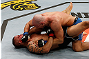 LONDON, ENGLAND - FEBRUARY 16:  (R-L) Ryan Jimmo punches James Te Huna in their light heavyweight fight during the UFC on Fuel TV event on February 16, 2013 at Wembley Arena in London, England.  (Photo by Josh Hedges/Zuffa LLC/Zuffa LLC via Getty Images)