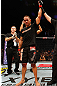 LONDON, ENGLAND - FEBRUARY 16:  James Te Huna reacts after defeating Ryan Jimmo in their light heavyweight fight during the UFC on Fuel TV event on February 16, 2013 at Wembley Arena in London, England.  (Photo by Josh Hedges/Zuffa LLC/Zuffa LLC via Getty Images)