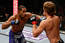 LONDON, ENGLAND - FEBRUARY 16:  (L-R) Jorge Santiago punches Gunnar Nelson in their welterweight fight during the UFC on Fuel TV event on February 16, 2013 at Wembley Arena in London, England.  (Photo by Josh Hedges/Zuffa LLC/Zuffa LLC via Getty Images)