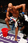 LONDON, ENGLAND - FEBRUARY 16:  Cyrille Diabate sits on his stool in pain after suffering an injury against Jimi Manuwa in their light heavyweight fight during the UFC on Fuel TV event on February 16, 2013 at Wembley Arena in London, England.  (Photo by Josh Hedges/Zuffa LLC/Zuffa LLC via Getty Images)