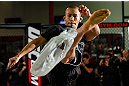 TORRANCE, CA - FEBRUARY 20:  Ivan Menjivar conducts an open training session for fans and media at the UFC Gym on February 20, 2013 in Torrance, California.  (Photo by Josh Hedges/Zuffa LLC/Zuffa LLC via Getty Images)