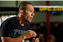 TORRANCE, CA - FEBRUARY 20:  Ivan Menjivar conducts an open training session for fans and media at the UFC Gym on February 20, 2013 in Torrance, California.  (Photo by Josh Hedges/Zuffa LLC/Zuffa LLC via Getty Images)
