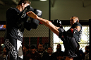 TORRANCE, CA - FEBRUARY 20:  Ivan Menjivar conducts an open training session for fans and media at the UFC Gym on February 20, 2013 in Torrance, California.  (Photo by Josh Hedges/Zuffa LLC/Zuffa LLC via Getty Images)