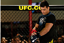 TORRANCE, CA - FEBRUARY 20:  Lyoto Machida conducts an open training session for fans and media at the UFC Gym on February 20, 2013 in Torrance, California.  (Photo by Josh Hedges/Zuffa LLC/Zuffa LLC via Getty Images)