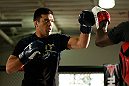 TORRANCE, CA - FEBRUARY 20:  Lyoto Machida conducts an open training session for fans and media at the UFC Gym on February 20, 2013 in Torrance, California.  (Photo by Josh Hedges/Zuffa LLC/Zuffa LLC via Getty Images)