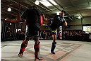 TORRANCE, CA - FEBRUARY 20:  Lyoto Machida conducts an open training session for fans and media at the UFC Gym on February 20, 2013 in Torrance, California.  (Photo by Josh Hedges/Zuffa LLC/Zuffa LLC via Getty Images)