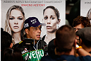 TORRANCE, CA - FEBRUARY 20:  Lyoto Machida interacts with media after an open training session at the UFC Gym on February 20, 2013 in Torrance, California.  (Photo by Josh Hedges/Zuffa LLC/Zuffa LLC via Getty Images)